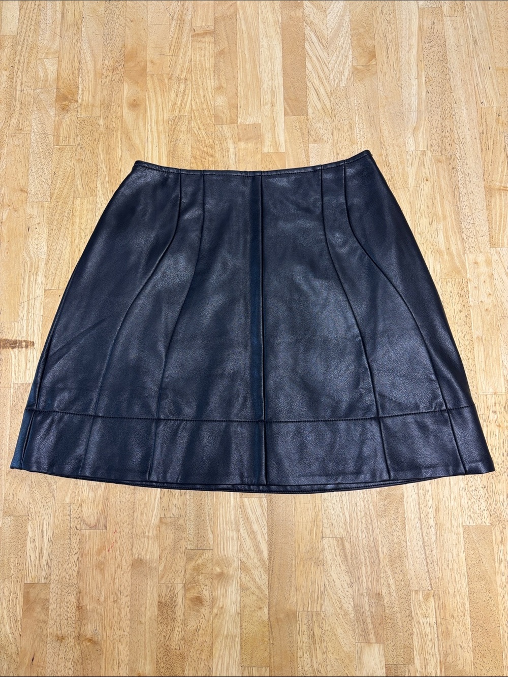 EUC Anthropologie Black Structured A-Line Mini Skirt Casual Workwear Size XS